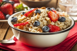 Healthy Homemade Oatmeal with Berries for Breakfast